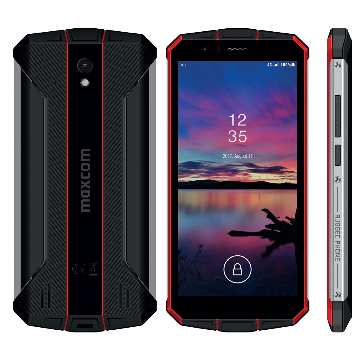 Maxcom MS507 4G Dual SIM 5", IP68, NFC Android 9, HD IPS Quad Core 3GB/32GB Μαύρο-Κόκκινο
