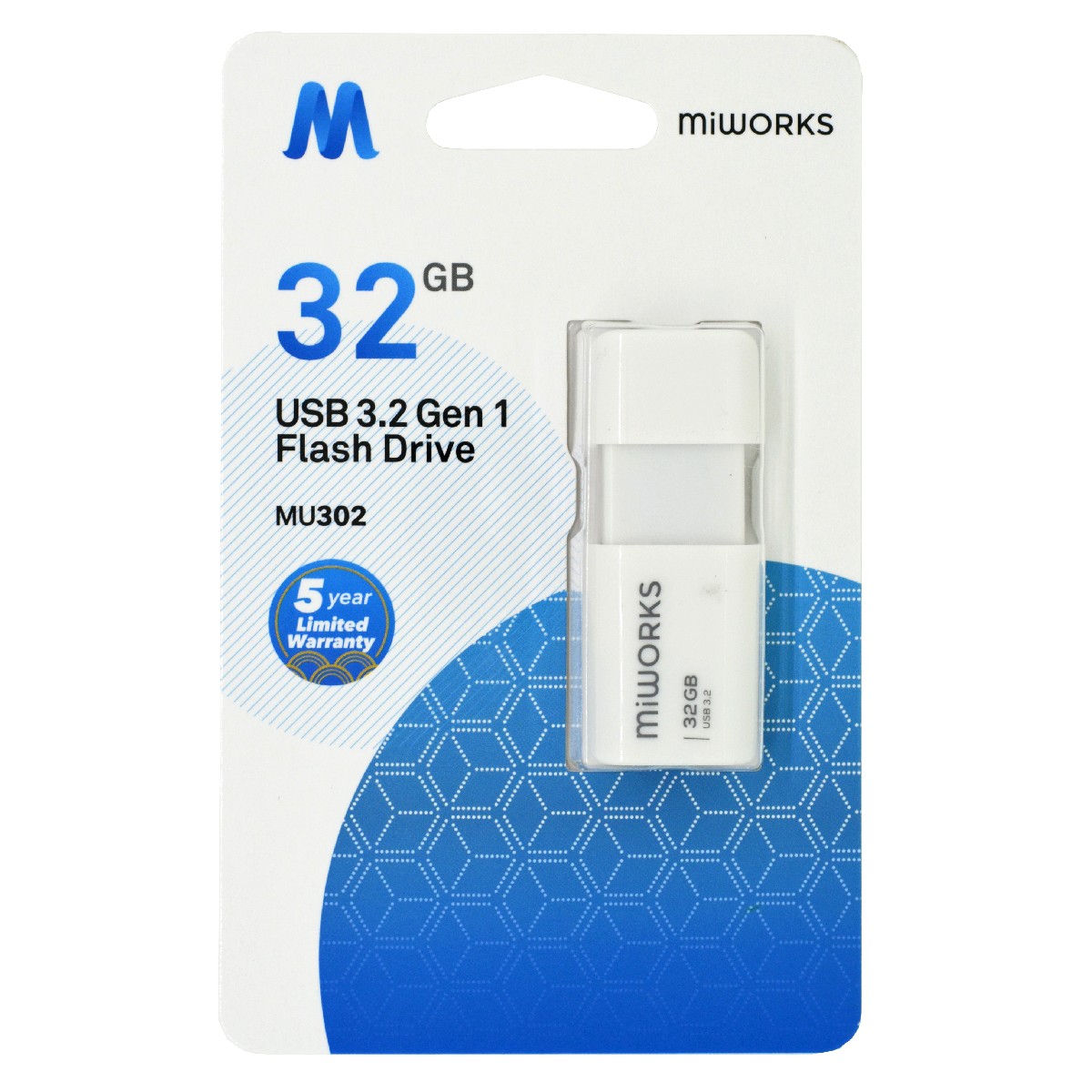 Flash Drive MiWorks MU302 32GB USB 3.2 Gen.1  Λευκό