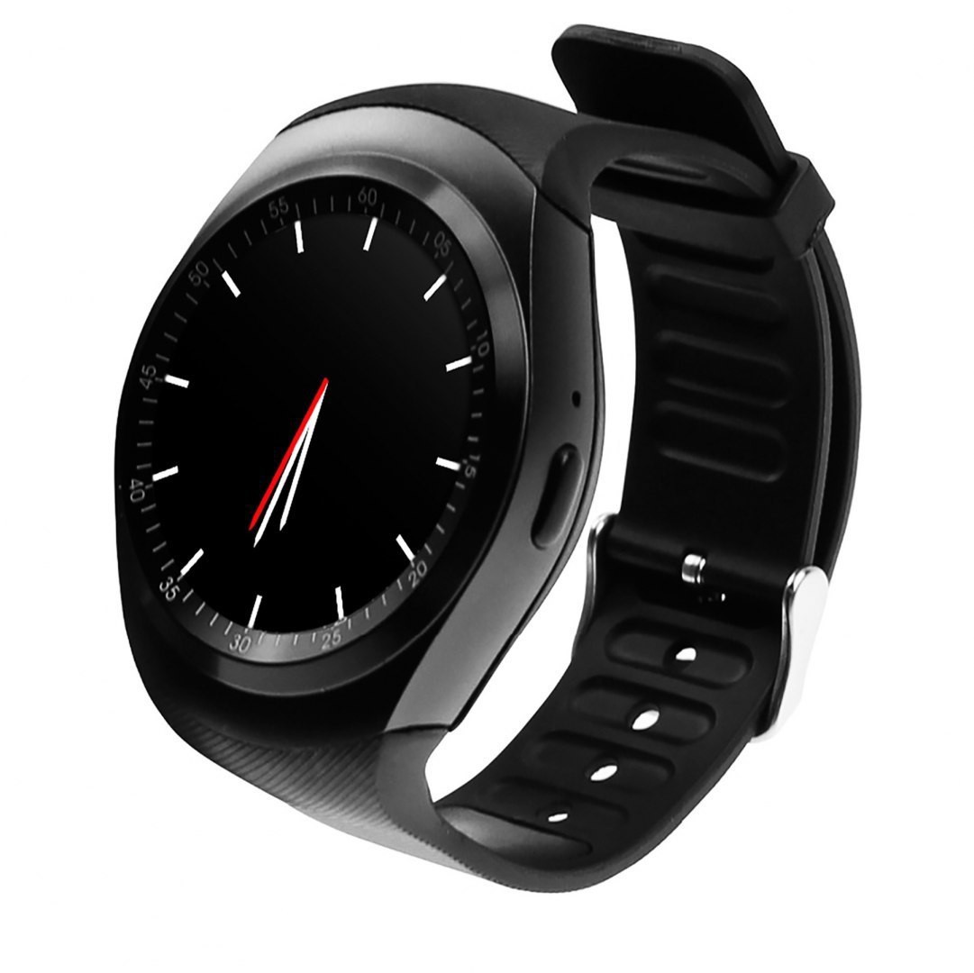 Media-Tech Smartwatch Round Watch MT855 με micro SIM Card Slot 1.54" Μαύρο Silicon Band