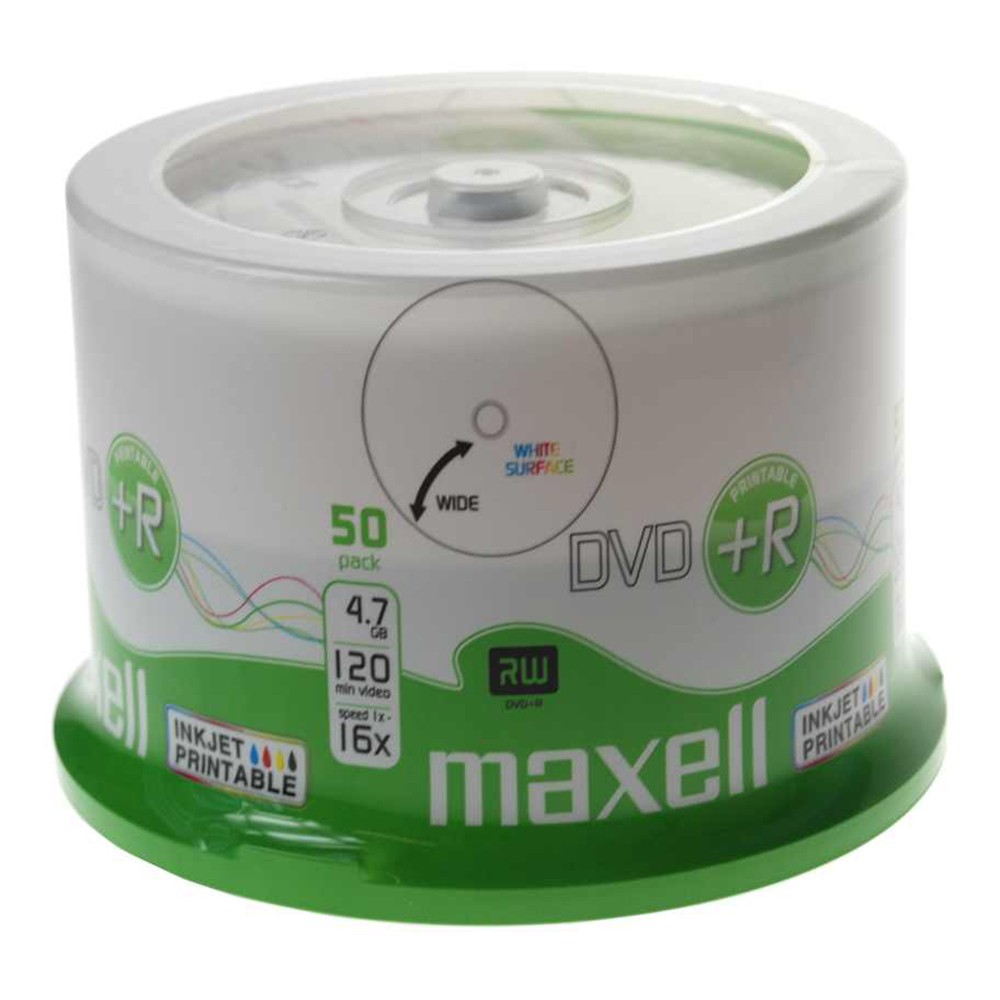 DVD+R Maxell 16X SP50 για Καταγραφή 120min / 4.7GB  Εκτυπώσιμα Συσκευασία 50 τμχ