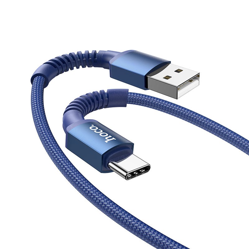 Καλώδιο σύνδεσης Hoco X71 Especial 2.4A USB σε Micro-USB με Εύκαμπτο Βύσμα και Braided Καλώδιο Μπλέ 1m