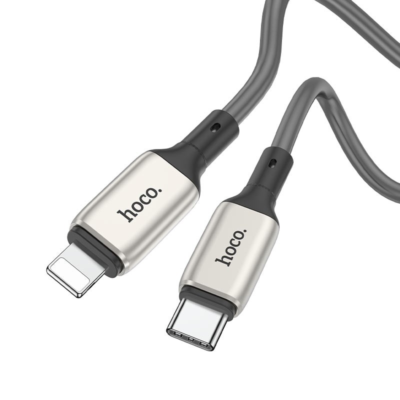 Καλώδιο σύνδεσης Hoco X66 Howdy PD 20W USB-C σε Lightning 2.4A  Γκρι 1m