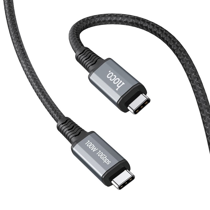 Καλώδιο σύνδεσης Hoco US01 USB3.1 GEN2 10Gbps 100W Super-Speed USB-C σε USB-C 4K 60Hz 5.0A 1.2m Μαύρο