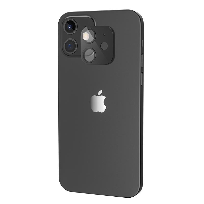 Προστασία Κάμερας Hoco 3D Metal για Apple iPhone 12 mini Anti-Fingerprint Μαύρο