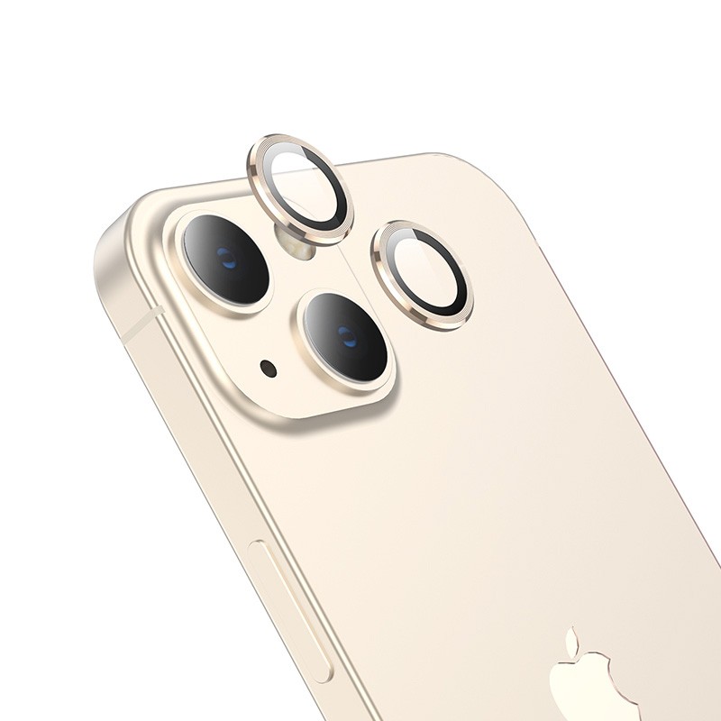 Προστασία Κάμερας Hoco 3D Metal για Apple iPhone 13 Mini/ iPhone 13 Χρυσαφί