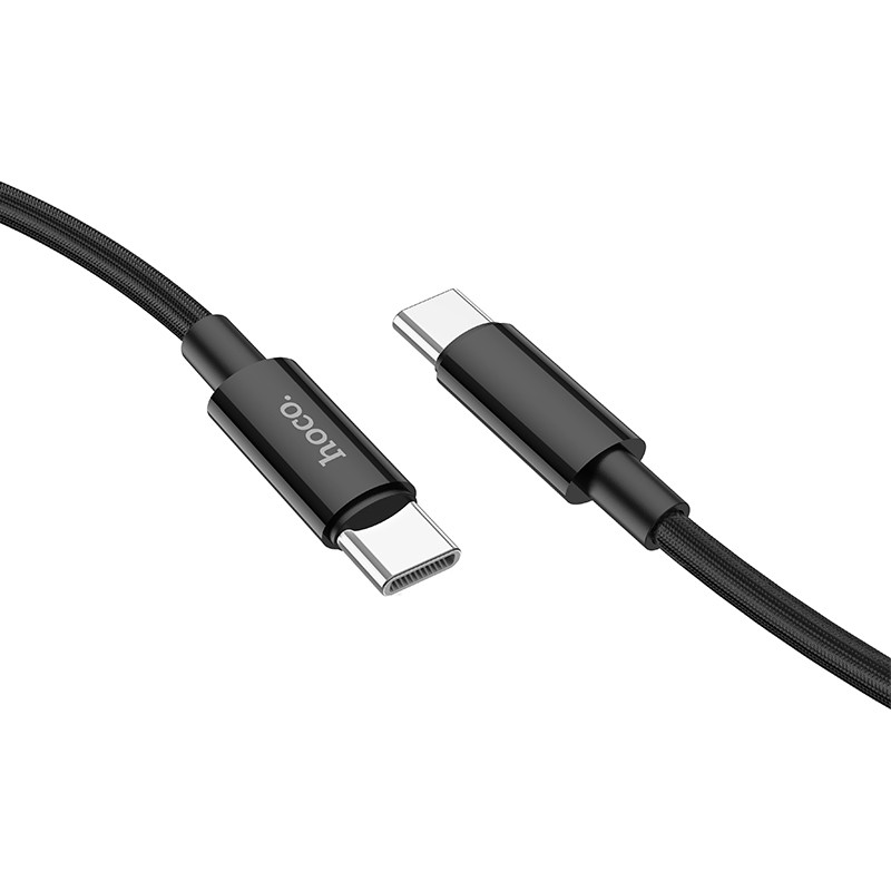 Καλώδιο σύνδεσης Hoco X68 True Color Braided USB-C σε USB-C 100W 3A  Μαύρο 1m