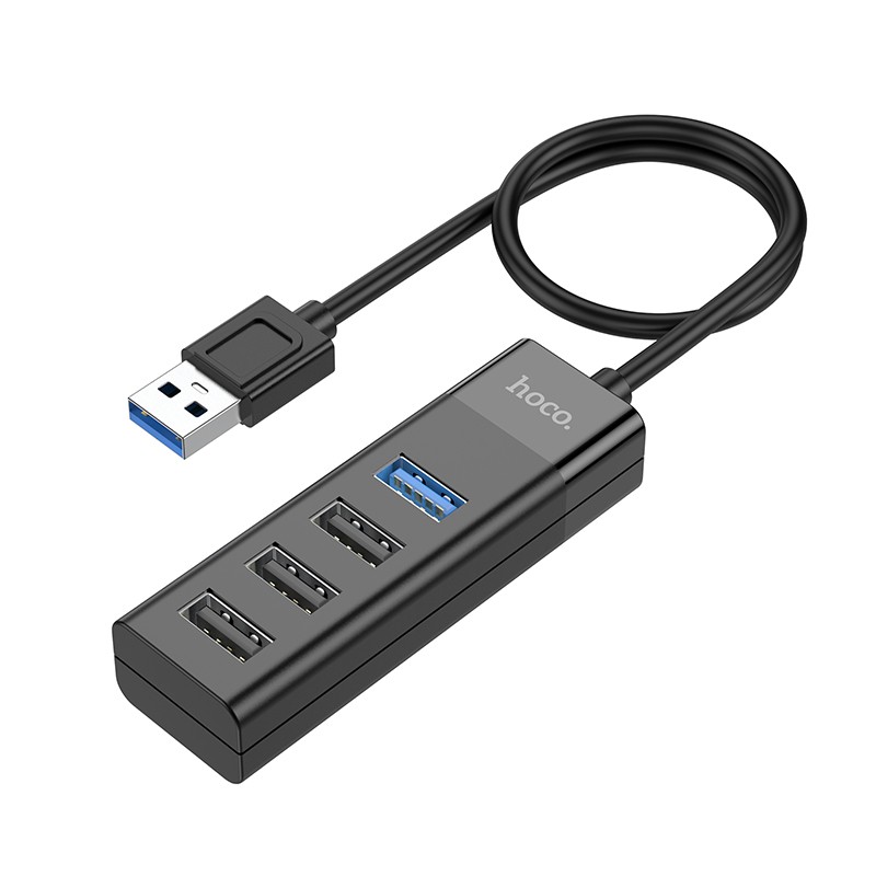 Hub USB Hoco HB25 4 in 1 Easy display USB3.0 σε USB3.0 x 1 και USB2.0 x 3 Μαύρο
