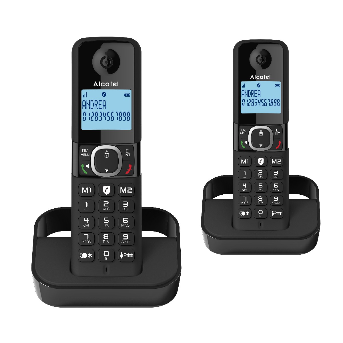 Ασύρματο Ψηφιακό Τηλέφωνο Alcatel F860 DUO  με Ανοιχτή Ακρόαση και Δυνατότητα Αποκλεισμού Κλήσεων  Μαύρο