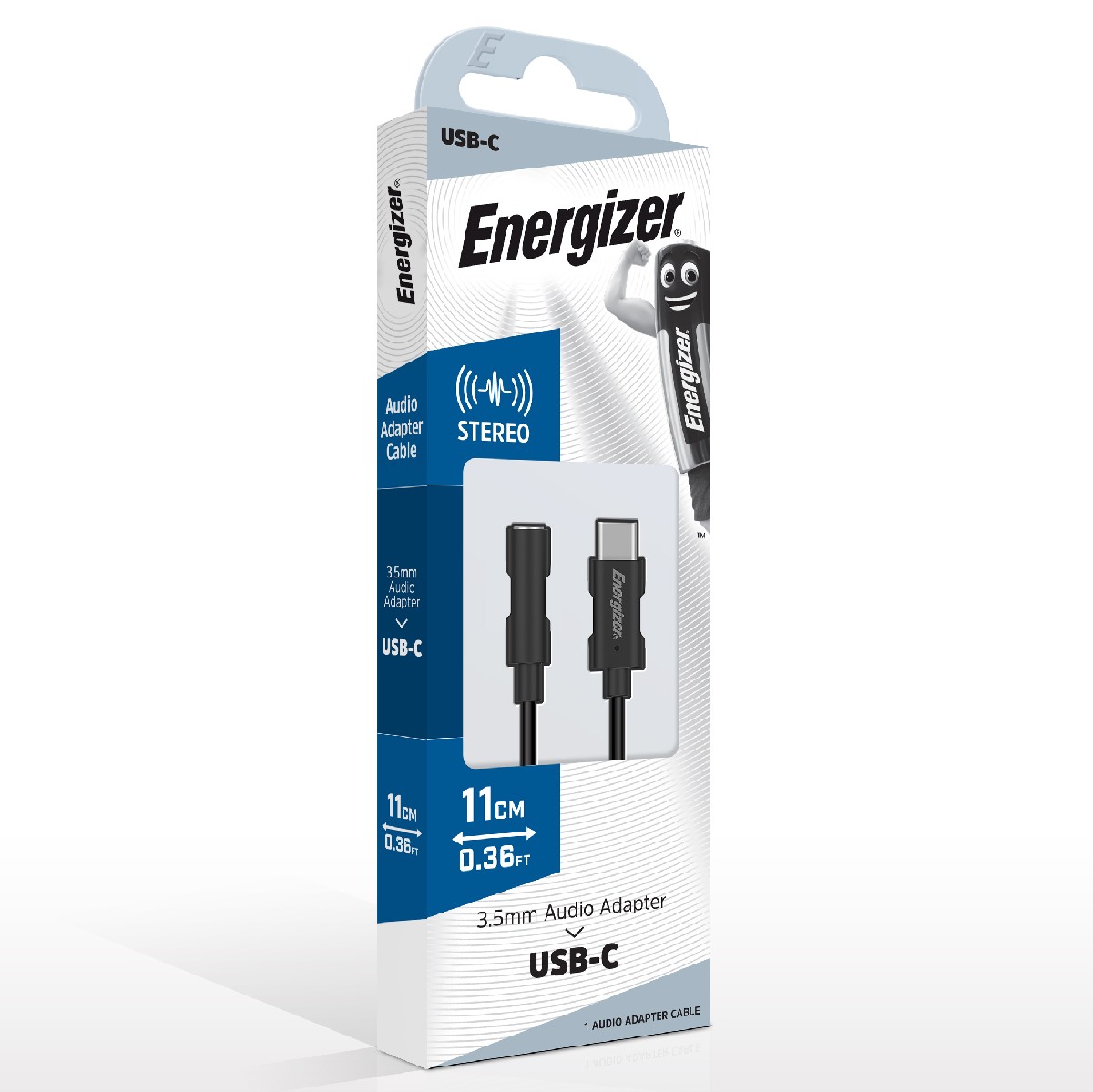 Αντάπτορας Hands Free Energizer C112CABK USB-C σε 3.5 mm Συμβατό με όλες τις Συσκευές USB-C  Μαύρο
