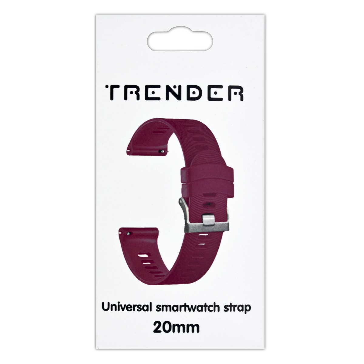 Ανταλλακτικό Λουράκι Trender TR-SL20DPK Σιλικόνης 20mm Σκούρο Ρόζ