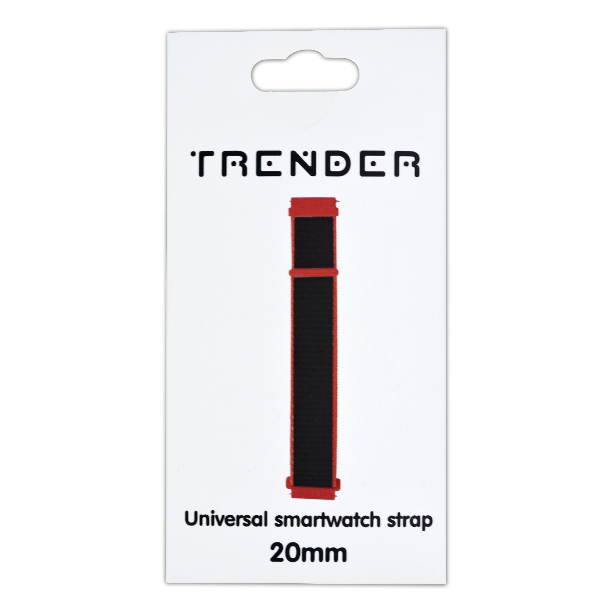 Ανταλλακτικό Λουράκι Trender TR-NY20BKRD Nylon 20mm Κόκκινο-Μαύρο
