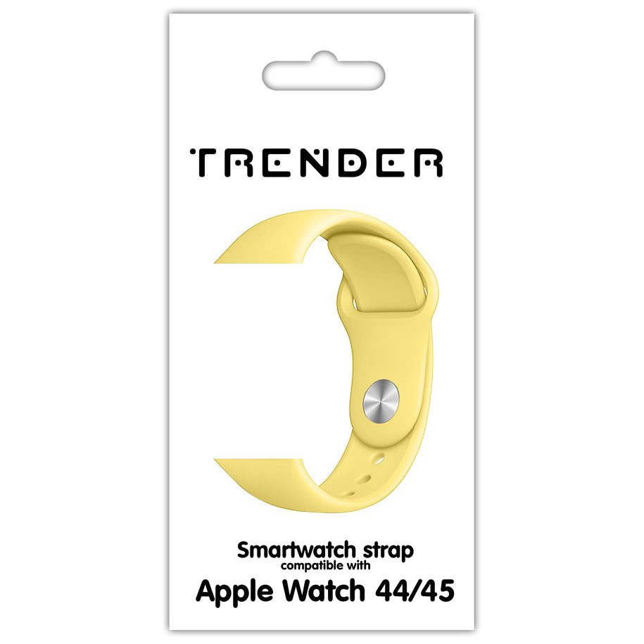Ανταλλακτικό Λουράκι Trender TR-ASL45YW Σιλικόνης για Apple Watch 44/45mm Κίτρινο