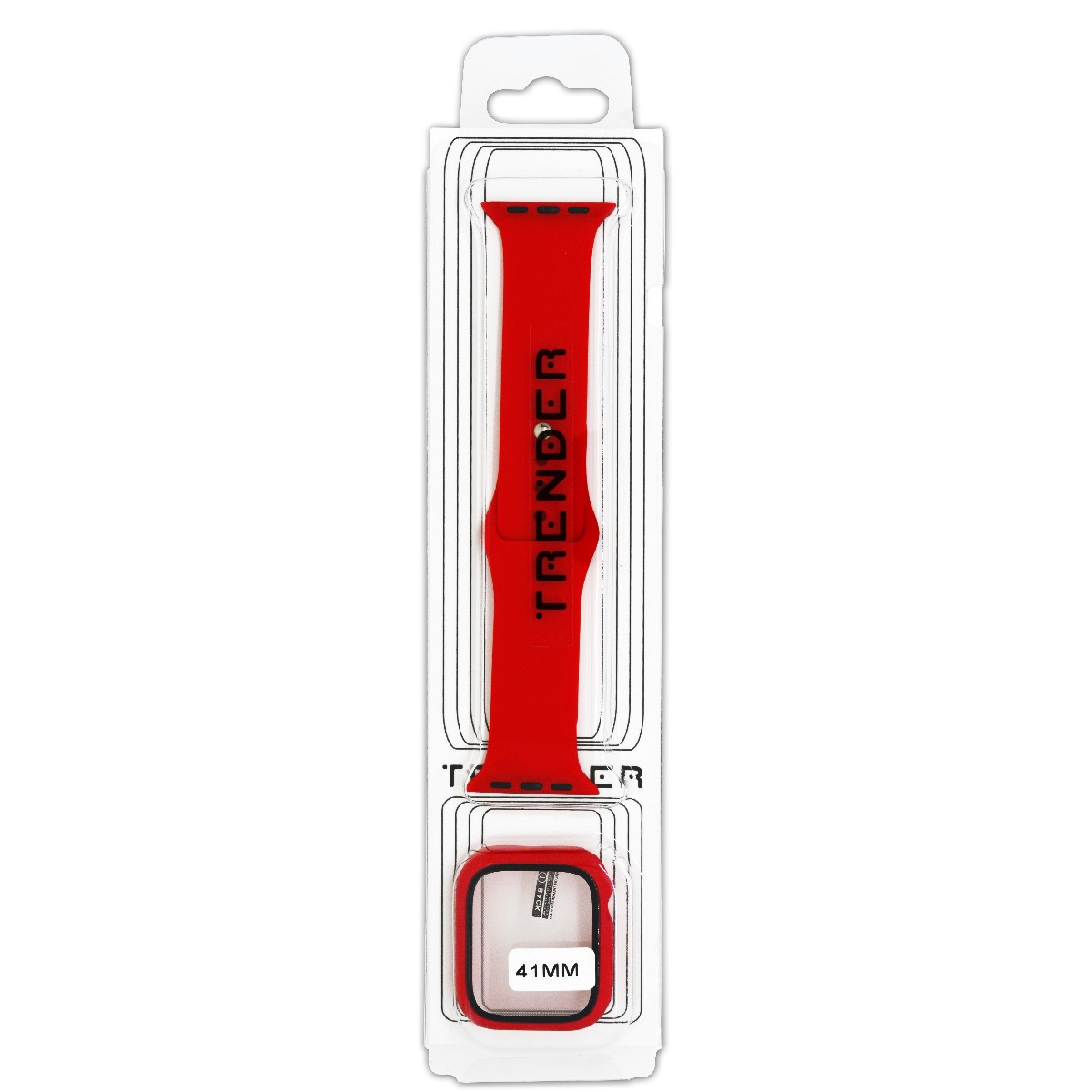 Ανταλλακτικό Λουράκι Trender TR-ASLTPU41RD Σιλικόνης + TPU Κάλυμμα για Apple Watch 40/41mm Κόκκινο