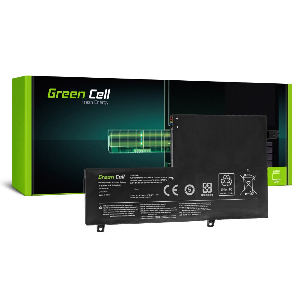 Μπαταρία Laptop Green Cell LE124 L14M3P21 για Yoga 500-14IBD 500-14ISK 500-15IBD 500-15ISK 3500 mAh