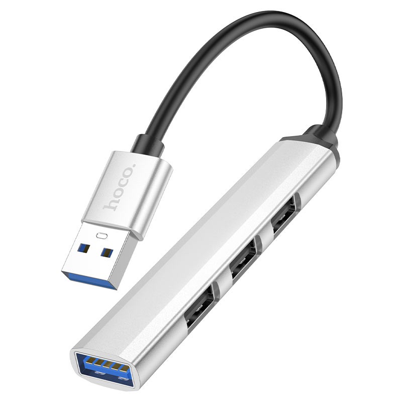 Hub USB Hoco HB26 USB3.0+ 3xUSB2.0 Ασημί