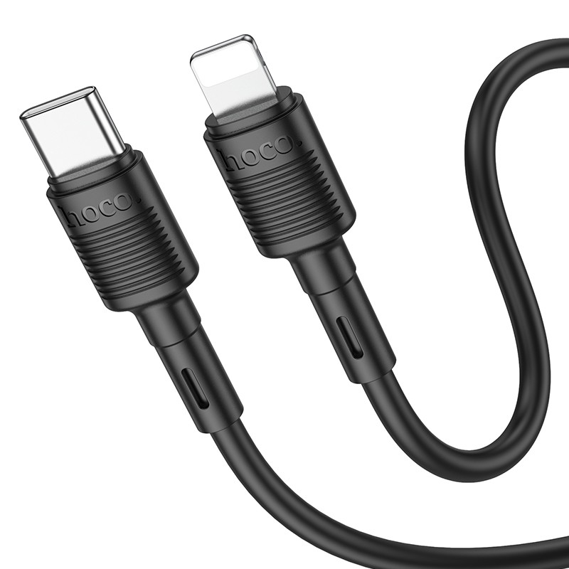 Καλώδιο Σύνδεσης Hoco X83 Victory USB-C σε Lightning για Γρήγορη Φόρτιση PD20W Μαύρο 1m Υψηλής Αντοχής