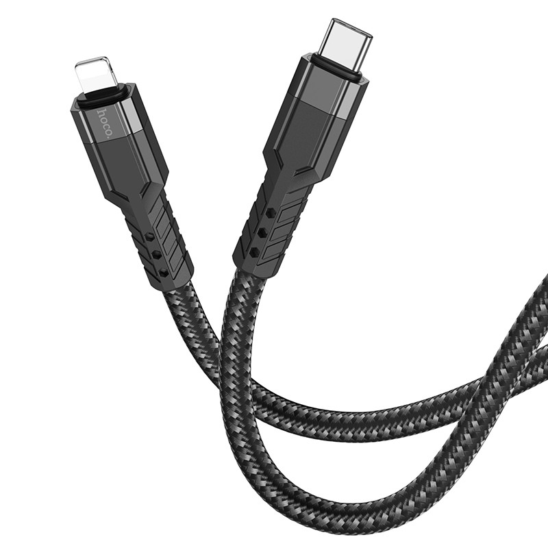 Καλώδιο Σύνδεσης Hoco U110 iP USB-C σε Lightning Braided PD20W Μαύρο 1.2m Υψηλής Αντοχής