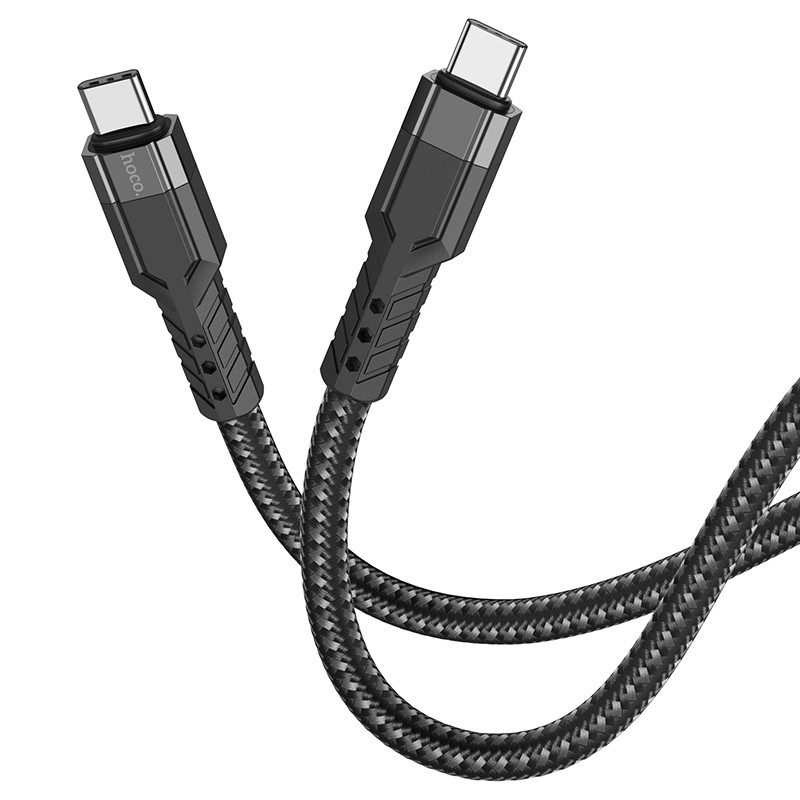 Καλώδιο Σύνδεσης Hoco U110 USB-C σε USB-C Braided 60W 20V/3A Μαύρο 1.2m Υψηλής Αντοχής