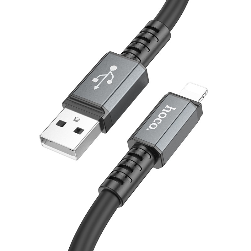Καλώδιο Σύνδεσης Hoco X85 Strength USB σε Lightning 2.4A Μαύρο 1m Υψηλής Αντοχής