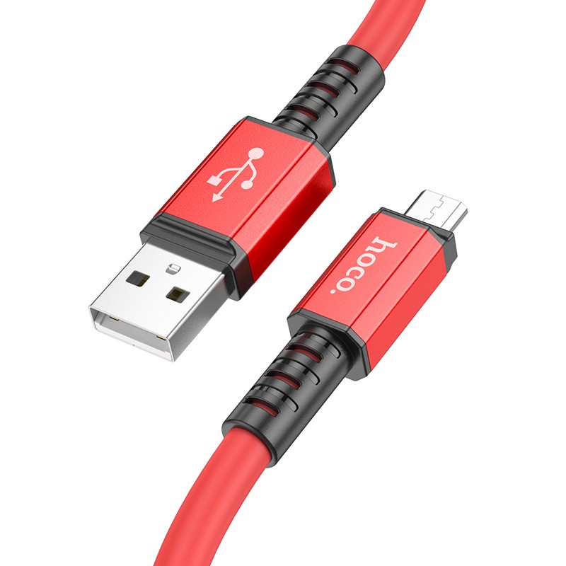 Καλώδιο Σύνδεσης Hoco X85 Strength USB σε Micro-USB 2.4A Κόκκινο 1m Υψηλής Αντοχής