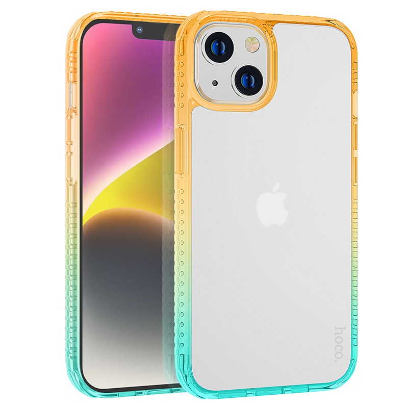 Θήκη Hoco Crystal Color Skin Feel για Apple iPhone 14 Πορτοκαλί Πράσινο