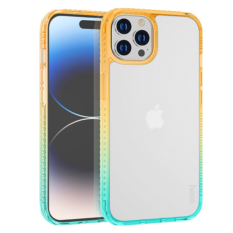 Θήκη Hoco Crystal Color Skin Feel για Apple iPhone 14 Pro Πορτοκαλί Πράσινη
