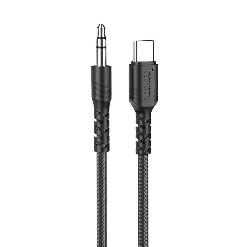 Καλώδιο σύνδεσης Ήχου Hoco UPA17 Braided USB-C σε 3.5mm Αρσενικό 1m Μαύρο