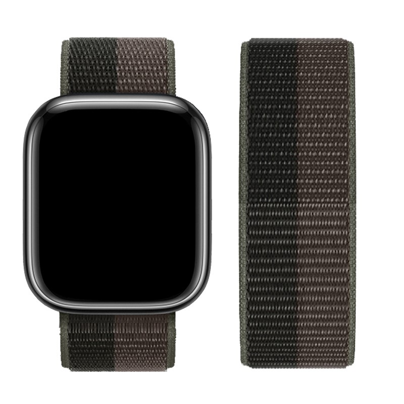 Watchband Hoco WA02 38/40/41mm από Nylon για Apple Watch series 1/2/3/4/5/6/7/8/SE Storm Black with Grey
