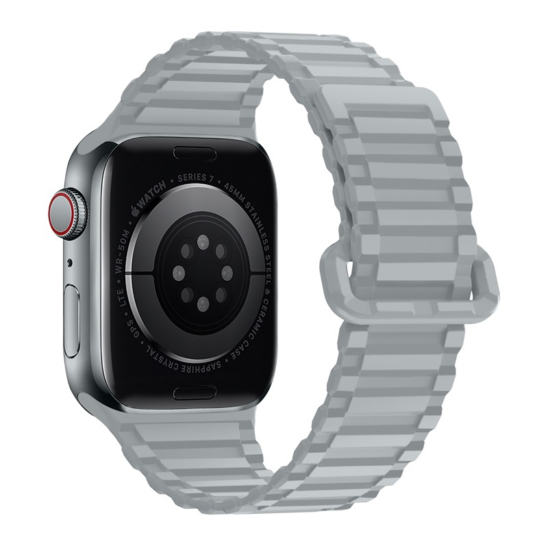Watchband Hoco WA06 Flexible Military Pattern 42/44/45/49mm για Apple Watch 1/2/3/4/5/6/7/8/SE/Ultra Coastal Grey Silicon Band