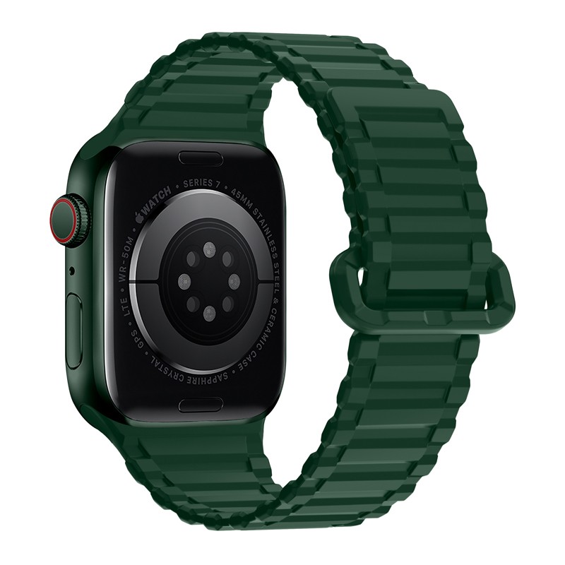 Watchband Hoco WA06 Flexible Military Pattern 42/44/45/49mm για Apple Watch 1/2/3/4/5/6/7/8/SE/Ultra Alfalfa Green Silicon Band