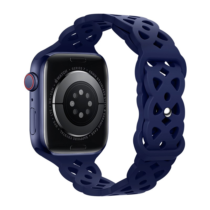 Watchband Hoco WA09 Flexible Rhombus Hollow 38/40/41mm για Apple Watch 1/2/3/4/5/6/7/8/SE Dark Blue Silicon Band