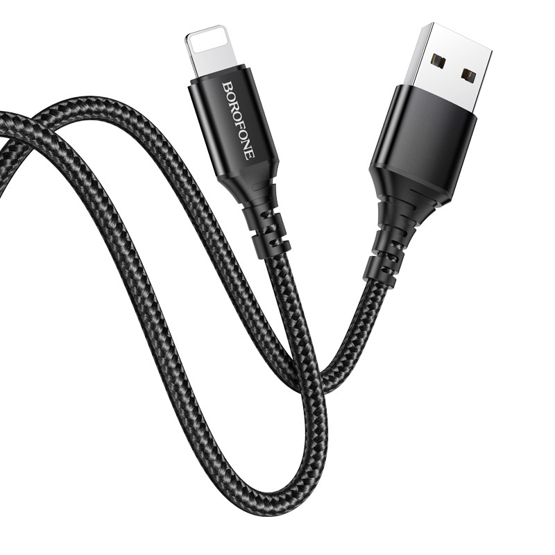 Καλώδιο σύνδεσης Borofone BX54 Ultra bright USB σε Lighting 2.4A Μαύρο 1m Braided