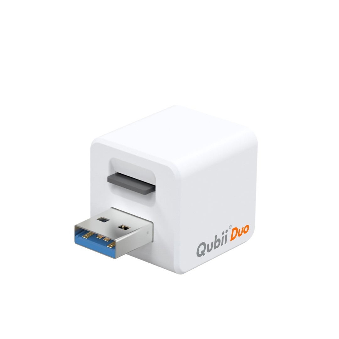 Auto-Backup Αντάπτορας Qubii Duo USB Συμβατό με Android και iOS για Αρχεία, Επαφές και Social Media Λευκός