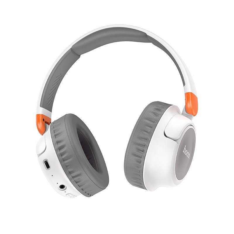 Wireless Ακουστικά Stereo Hoco W43 Adventure V5.2 250mAh με υποδοχή Micro SD, AUX και Πλήκτρα Ελέγχου Λευκά