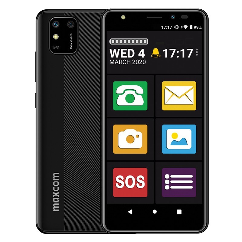 Maxcom MS554 Smartphone for Seniors με Friendly Screen (Dual Sim) LTE 5.5" Android 11 2GB/32GB Μαύρο με Θήκη Δώρο