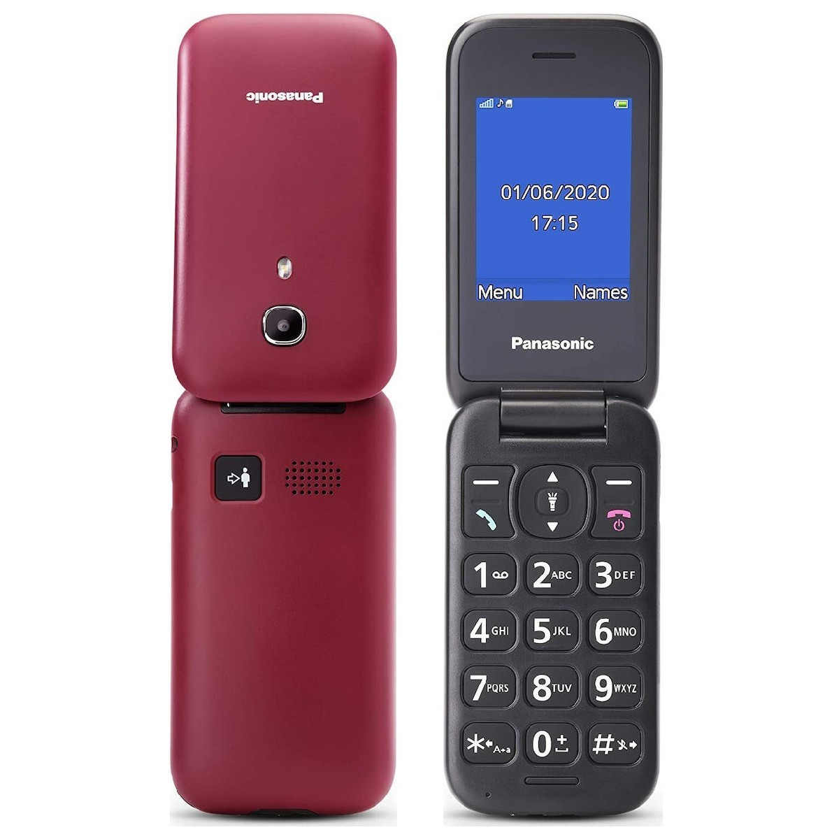 Panasonic KX-TU400EXR Κόκκινο 2.4" με MicroSD μέχρι 32GB, Bluetooth, Κάμερα, Μεγάλα Γράμματα και Πλήκτρο SOS