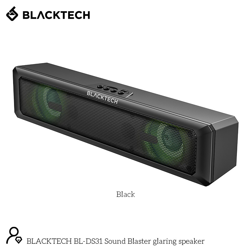 Φορητό Ηχείο Wireless Hoco DS31 Sound Blaster BT5.0 2x3W 500mAh Micro-SD και LED Φωτισμό Μαύρο