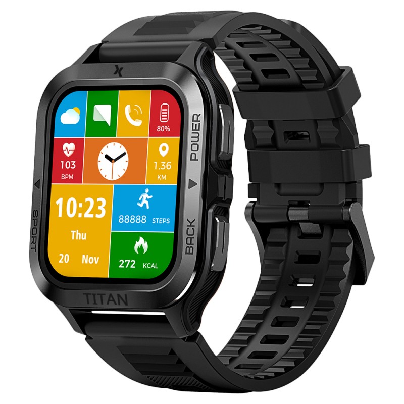 Smartwatch Maxcom FW67 Titan Pro IP69K 360mAh με 1.85” IPS Gorilla Glass 22mm Silicon Band Graphite