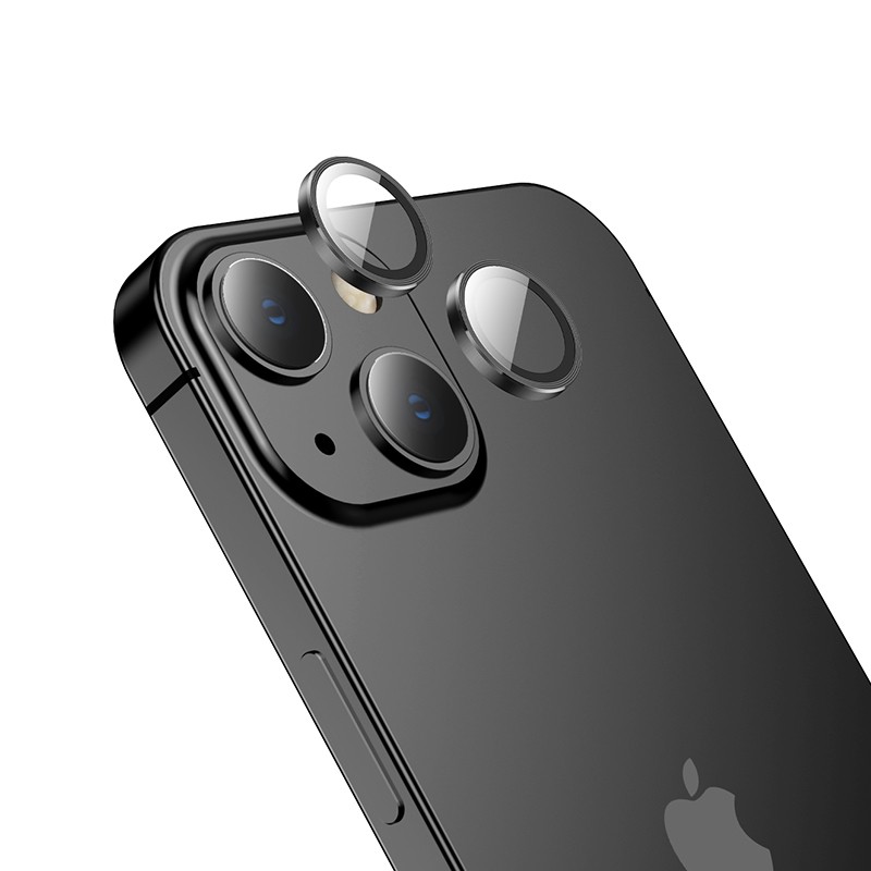 Προστασία Κάμερας Hoco 3D Metal V12 Plus για Apple iPhone 15 / iPhone 15 Plus  Μαύρο