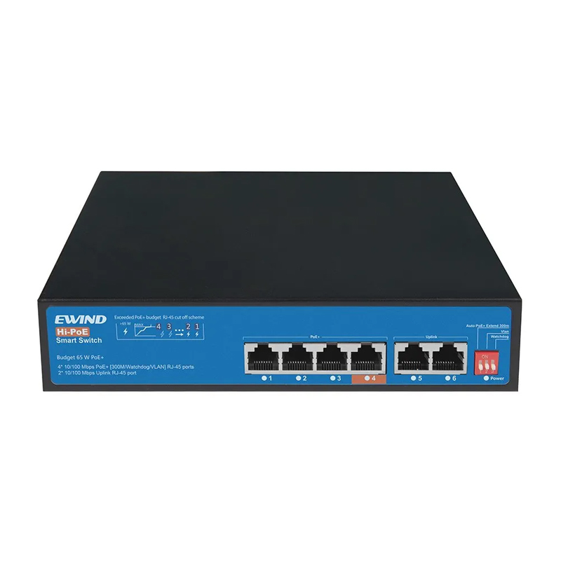 Ethernet Switch Ewind EW-S1606CF-AP 4x10/100Mbps + 2x100Mbps  RJ45 PoE