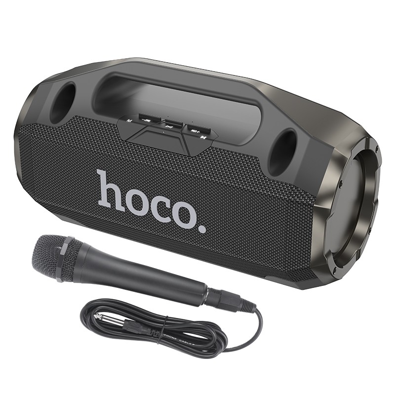 Φορητό Ηχείο Wireless Hoco HA3 Drum TWS BT 5.0 4000mAh 2x10W με USB Micro SD και Ενσύρματο Μικρόφωνο Μαύρο