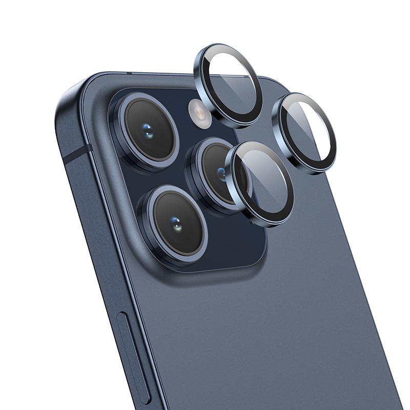 Προστασία Κάμερας Hoco 3D Metal V14 για Apple iPhone 15 Pro / 15 Pro Max Μπλε