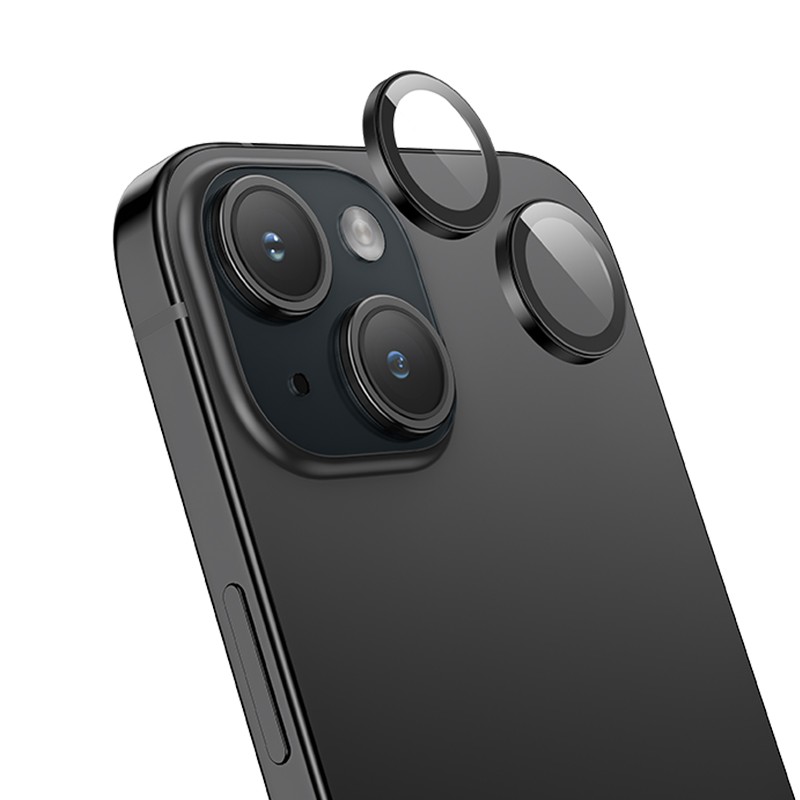 Προστασία Κάμερας Hoco 3D Metal V14 για Apple iPhone 15 / 15 Plus Μαύρο