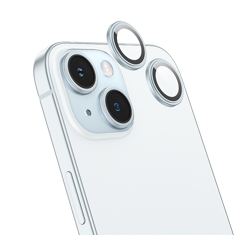 Προστασία Κάμερας Hoco 3D Metal V14 για Apple iPhone 15 / 15 Plus Γαλάζιο