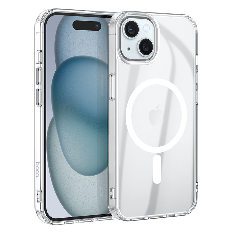 Θήκη Hoco Magnetic Premium Series Airbag Anti-Drop 360° Protective για Apple iPhone 15 Plus Διάφανη