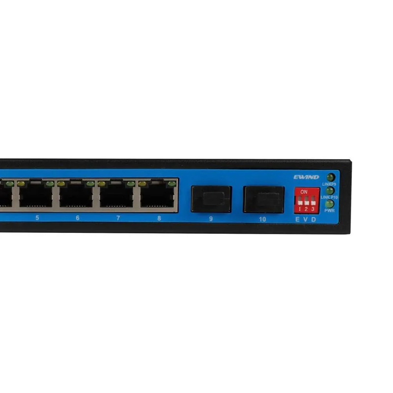 Ethernet Switch Ewind EW-S1910FG-DP 8xRJ45 10/100/1000Mbps + 2x1000Mbps  Gigabit Fiber PoE Switch με 2xGiga SFP IP30