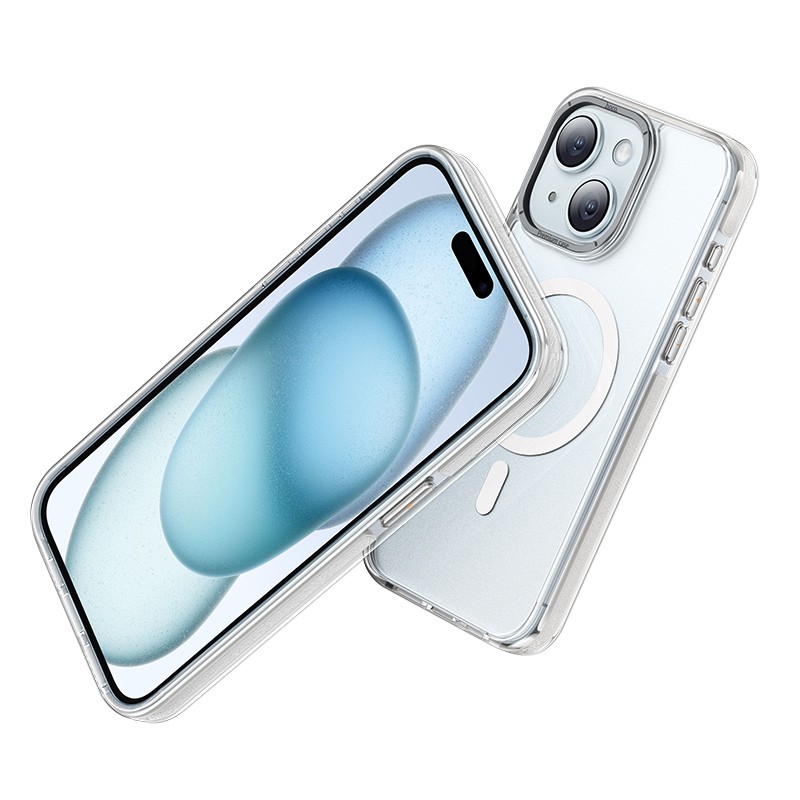 Θήκη Hoco Magnetic Premium Series Anti-Drop Magnetic Mag-charge για Apple iPhone 15 Διάφανη Γκρι