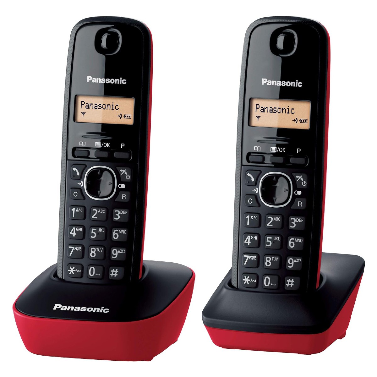 Ασύρματο Ψηφιακό Τηλέφωνο Panasonic KXTG1612  Μαύρο - Κόκκινο EU