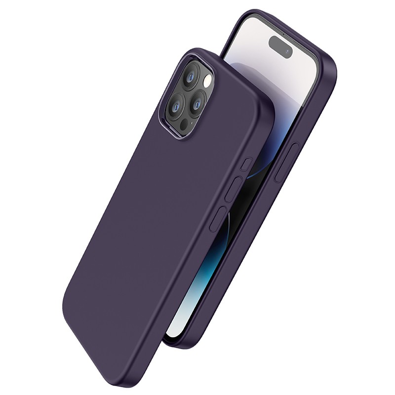 Θήκη Hoco Magnetic Series Liquid Silicone με MagSafe για Apple iPhone 15 Pro Μωβ