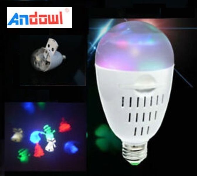 Περιστρεφόμενη χριστουγεννιάτικη LED λάμπα-προτζέκτορας, Andowl plug-in card Lamp